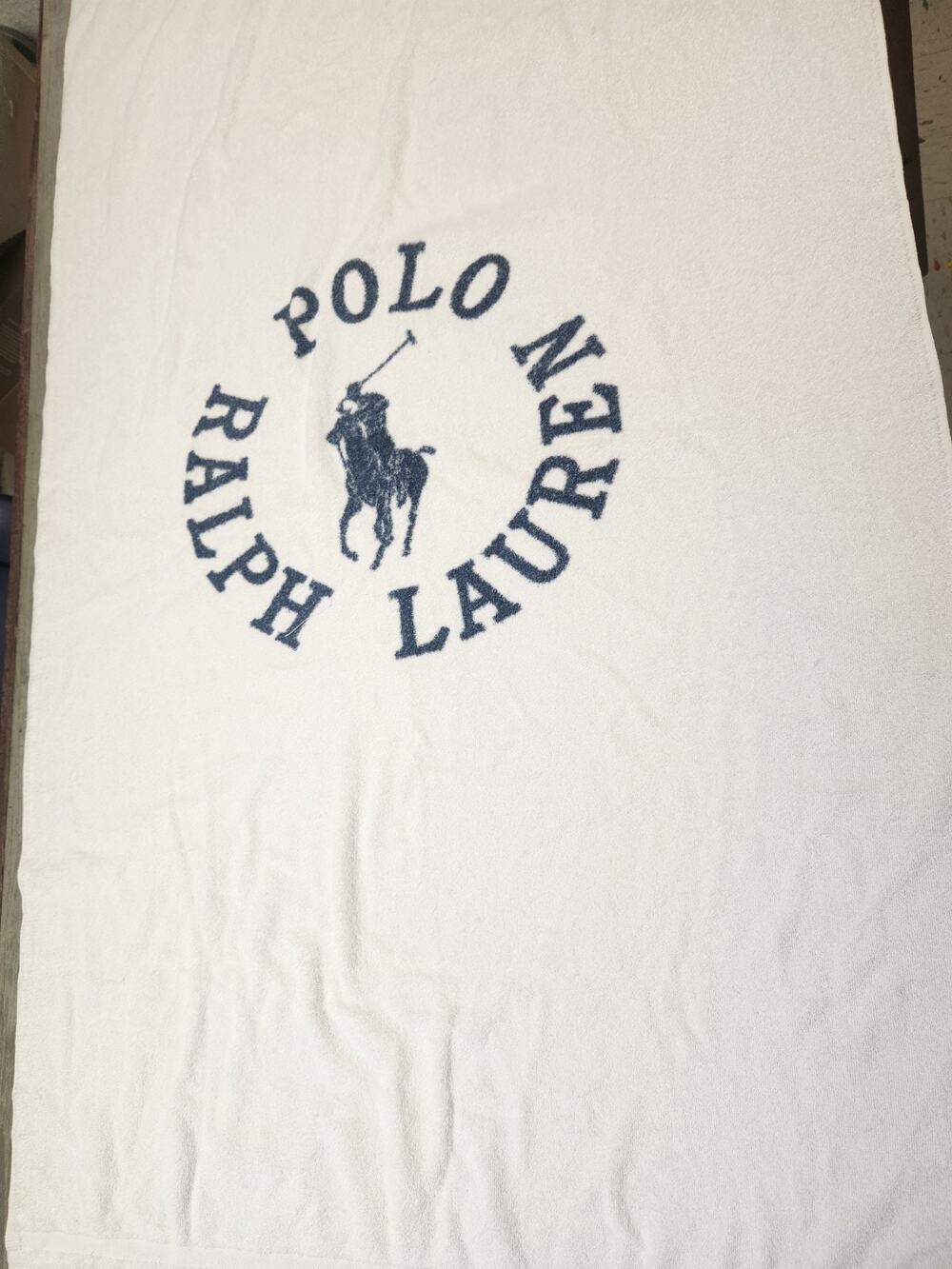 VINTAGE RALPH LAUREN POLO Large BEACH/BATH TOWEL 34.5X 64 100% COTTON Equestrian